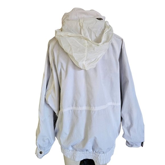 vintage IZZI 1985 Reversible Jacket‎ size Medium snap button rain hood plaid wht - Picture 7 of 16